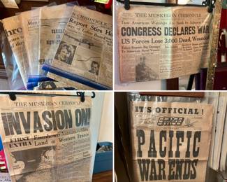 Muskegon Newspaper Items saved by WWII Vet's wife