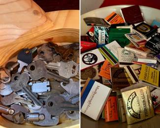 Several keys and matchbooks. Some local Muskegon as well as Michigan matches