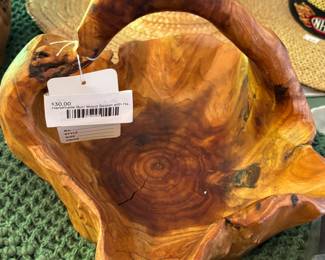 Handmade Burl Wood Basket