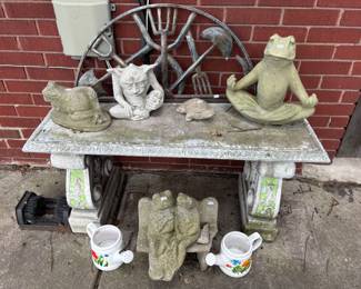 Cement Bench, Cement Animals