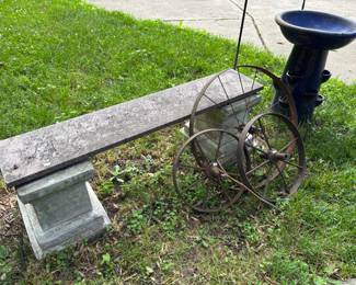 Cement Bench, Wagon Wheels