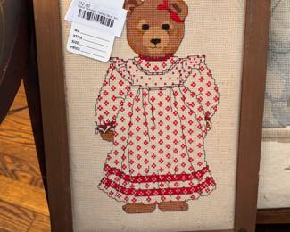 Hand Stitched Teddy Bear Art 