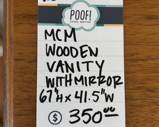 MCM Wooden Vanity with Mirror