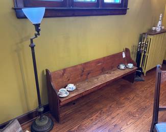 Floor Lamp, Wooden Pew