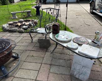 Outdoor Table, Stepping Stones, Outdoor Chair, Fire Pit
