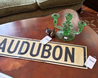 Dansk Onion Taper Pair, Aubdubon Street Sign 