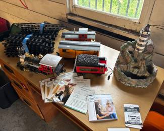 Wooden Desk, Misc Decor