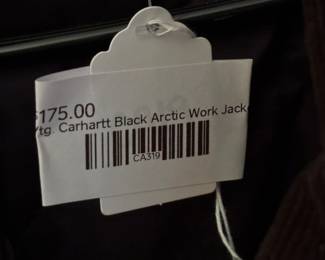 Vtg Carhartt Black Arctic Work Jacket 