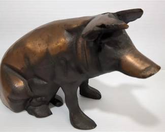 1950's Copper Cast Iron Chicago Stockyards Pig Bank