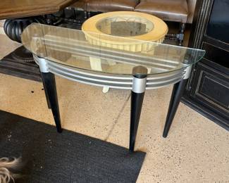 Glass hallway table