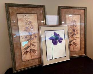 Floral Prints Framed Art Work