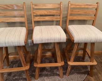 3 Set Of Swivel Cushion Barstools