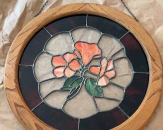 Stained Glass In Wooden Frame