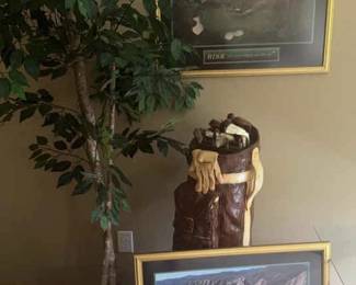 Gold Frames Art , Golf Planter , Golf Shelving