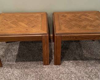 Two Wooden End Tables