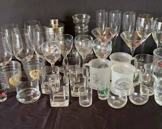 Bar Glass Ware And Drink Shaker