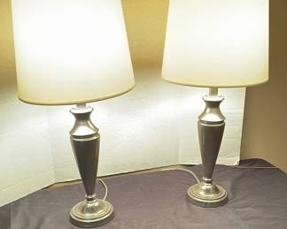 2 Matte Silver Lamps