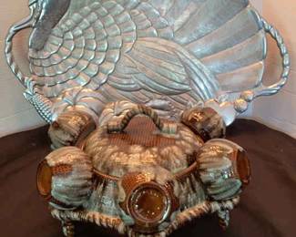 Lenox Aluminum Turkey Platter Ceramic Soup Crock