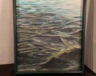 Hand Painted Framed Art Work Beach Ocean Theme