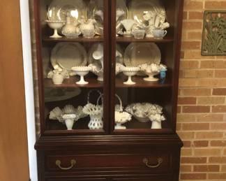 1930 -1950  Mahogany Cabinet. Fenton Art Glass,