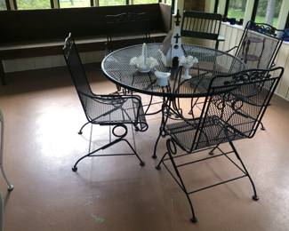 Iron Patio Set.  Fenton. Another Church Bench.