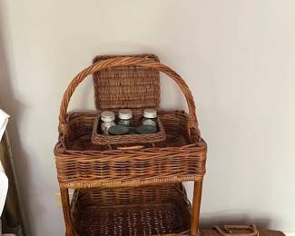 Baskets throughout the house!