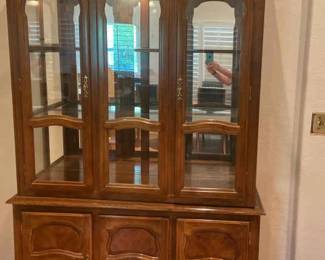 Lighted Mirrored Dining Room Hutch2 Piece
