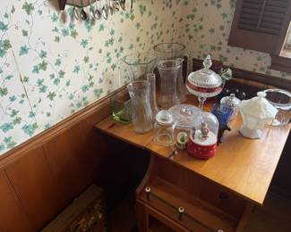 small table & glassware