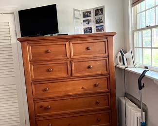 Tall bedroom bureau comes with king sized bedroom set or sold separately.