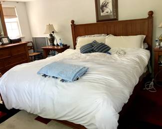 King size bed with mattress, side tables and two bureaus but can be sold separately. Total with two bureaus, bed mattress and side tables. $800