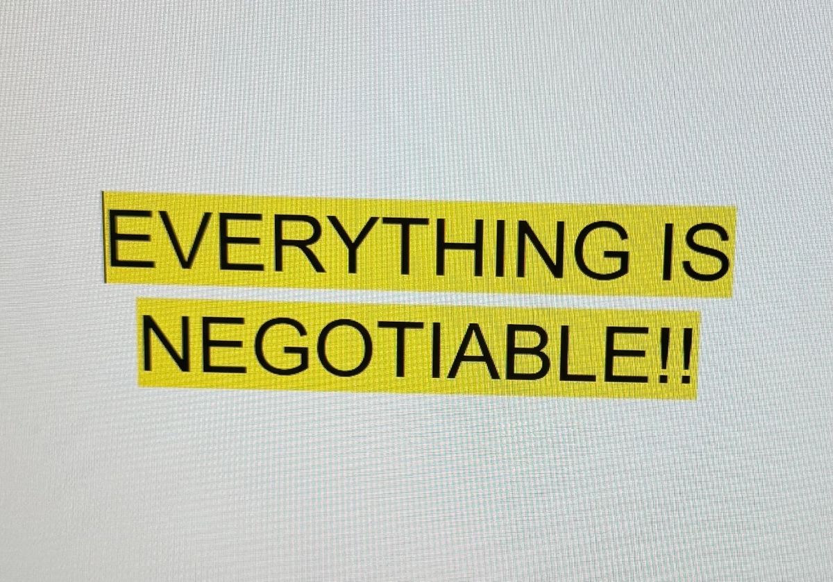 negotiable sign