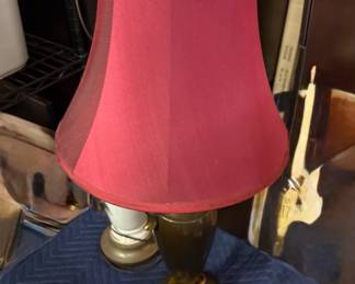 lamp with red shade