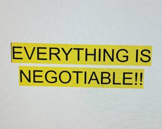 negotiable sign