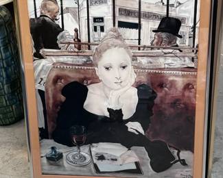 Caf by Tsuguharu Foujita Framed Print
