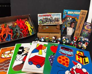 Vintage Toys Mini Derby Smurf Figurines and More