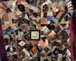 Crazy Quilt With Velvet Boarder