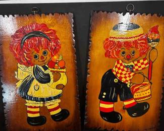 Vintage Painted Childrens Wall Art