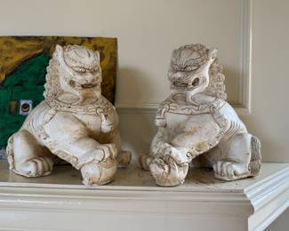 #22 Foo Dogs pair of 2 9x8 very heavy $150.00