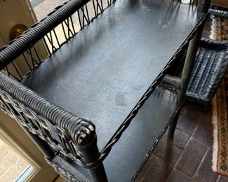 #25 Antique wicker shelf 24x12x36 $45.00