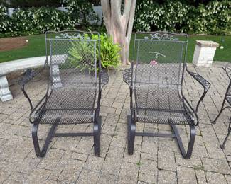#46 2 wrought iron bouncy chairs $80.00