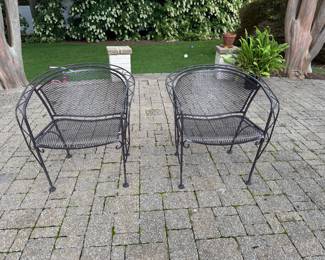 #45 2 wrought iron chairs $60.00