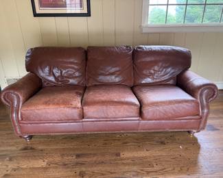 #19 Bradington Young leather sofa 84"L $100.00