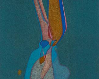 1127
Mihail Chemiakin
b. 1943
"Metaphysical Composition," 1979
Gouache, watercolor, and ink on paper
Signed and dated in ink lower right: M. Chemiakin; signed and dated again, and inscribed in ink, all verso; titled on a gallery label affixed to the frame's backing board
Sight: 29.5" H x 21" W
Estimate: $800 - $1,200