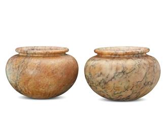 1057
20th century
Two large hardstone bowls
Each unmarked
2 pieces
Each: 8" H x 12" Dia.
Estimate: $300 - $500