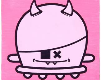 1325
Buff Monster
b. 1979
Untitled, pink monster, 2005
Acrylic on panel
Signed and dated, verso: Buff Monster / 2005
10" H x 10" W
Estimate: $300 - $500
