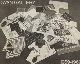 1361
Poster/mailer for "Dwan Gallery 1959-1969," designed by Marcus Ratliff
Offset lithograph on poster paper
Unsigned
Sight: 18" H x 23" W
Estimate: $200 - $300