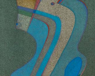 1162
Mihail Chemiakin
b. 1943
"Metaphysical Composition," 1979
Gouache, watercolor, and ink on paper
Signed, dated, and indistinctly inscribed in ink lower right: M. inscribed / 79; signed and dated again and inscribed in ink, verso: "Collection John Lawrence Faessel"
Sight: 29.5" H x 21" W
Estimate: $800 - $1,200