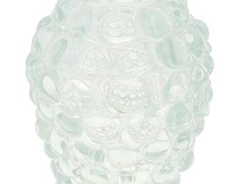 1175
Marie-Rose Kahane (b. 20th century)
A "Boboli" Murano art glass vase for Yali Glass, early 21st century
Etched to underside: Yali
The vase with seven horizontal stacked rows of glass beads
8.25" H x 7.25" Dia.
Estimate: $400 - $600