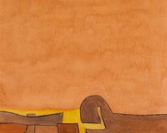 1220
Sigismund Kolos-Vary
1899-1983
Untiled (Yellow), 1973
Watercolor and graphite on paperboard
Signed and dated lower right: Kolos-Vary 1973; signed again verso
Sight: 21.75" H x 15.75" W
Estimate: $600 - $800