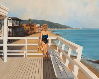 1210
Steven Delair
b. 1944
Female on a deck along the Malibu shore
Oil on canvas
Signed lower right: Delair
40" H x 60" W
Estimate: $1,000 - $1,500